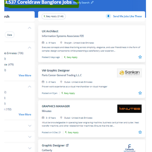 CorelDRAW internship jobs in Bangalore