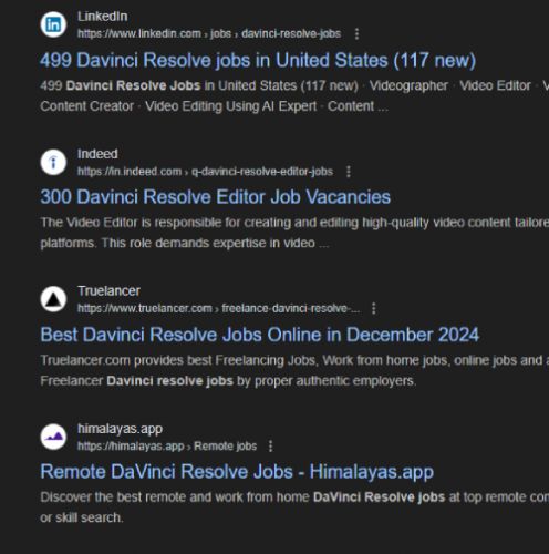 Davinci Resolve internship jobs in Hyderabad