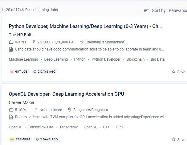 Deep Learning internship jobs in Coimbatore