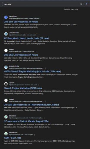 Search Engine Marketing (SEM) internship jobs in Bangalore
